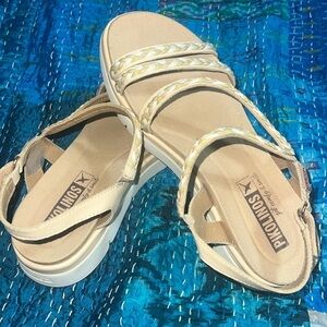 PIKOLINOS Palma leather wedge sandals. Size 40. Excellent preowned condition